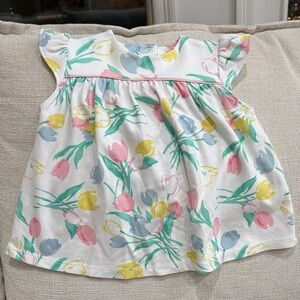 TBBC Spring Floral Tulip Top with Ruffled Sleeves